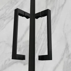 Cabine De Douche|Saniverre Cabine de douche ATÉA-BLACK H.180 cm, 70 x 70 cm, 2 portes pliantes et pivotantes, verre transparent 6 mm -