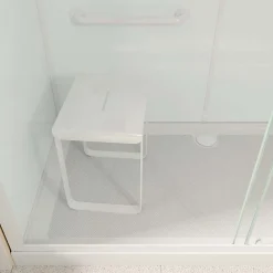 Aurlane Cabine de douche blanche sécurisée et accessible à tous 160x85x220cm - Mitigeur Thermostatique