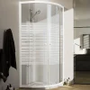 Idralite Cabine de Douche Blanche Demi-Circulaire 90x90 CM H185 Verre Sérigraphié mod. Blanc