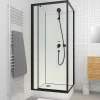 Cabine De Douche|Aurlane Cabine de douche carrée 80x80x200 cm - Porte pivotante - Fonds Blancs & Profilés Noir Mat