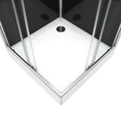 Aurlane Cabine de douche carrée 80x80x195 - Portes coulissantes en verre trempé 5mm - SQUARY BLACK 2