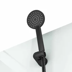 Aurlane Cabine de douche carrée 80x80x200cm - Porte pivotante - Fonds Blancs - Receveur et Profilés Noirs