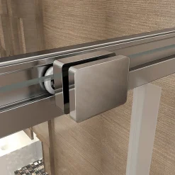 AICA Sanitaire Cabine de douche coulissante angle 90x90x185 cm - Verre sécurit 6 mm - Chrome
