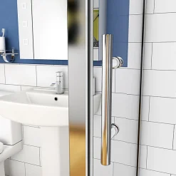 AICA Sanitaire Cabine de douche coulissante - 120 x 70 x 190 cm - 5 mm Verre sécurit transparent - Aluminium chromé