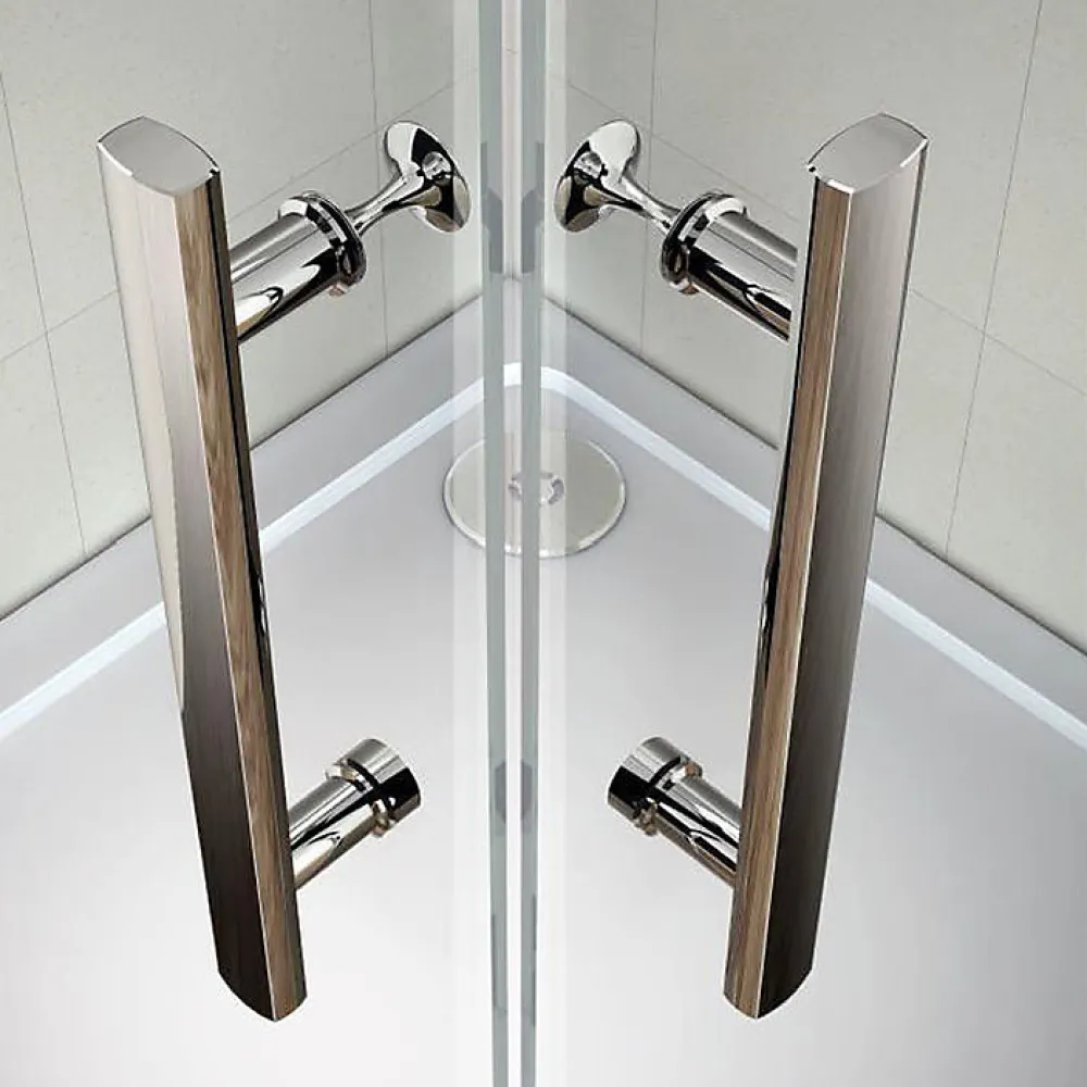 AICA Sanitaire Cabine de douche coulissante angle 80x80x185 cm - Verre sécurit 6 mm - Chrome