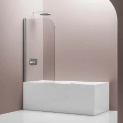 Bernstein Cabine de douche d'angle en verre, portes pliantes - NT201 - Profilé Chrome, 80x140x140cm
