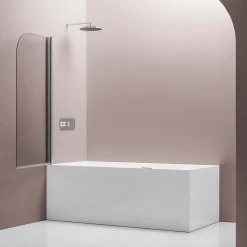 Bernstein Cabine de douche d'angle en verre, portes pliantes - NT201 - Profilé Chrome, 80x140x140cm