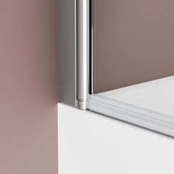 Bernstein Cabine de douche d'angle en verre, portes pliantes - NT201 - Profilé Chrome, 80x140x140cm