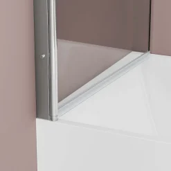 Bernstein Cabine de douche d'angle en verre, portes pliantes - NT201 - Profilé Chrome, 80x140x140cm