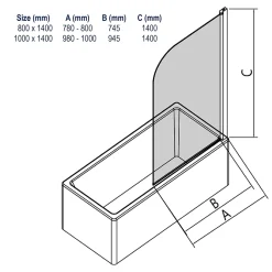 Bernstein Cabine de douche d'angle en verre, portes pliantes - NT201 - Profilé Chrome, 80x140x140cm