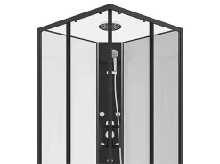 Cabine De Douche|Vente-unique Cabine de douche d'angle hydromassante - L80 x l80 x H225 cm - KIVORA