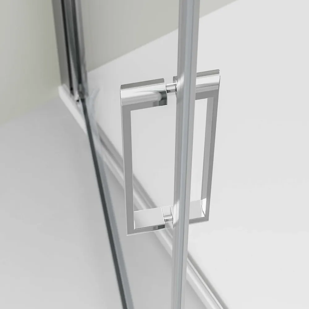 Bernstein Cabine de douche d'angle 100x100x195cm (LxPxH) verre 8mm, 1 porte battante 100cm, Profilé chrome - NT416