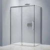 Bernstein Cabine de douche en coin, verre trempé 8mm, portes coulissantes, profilé chrome - DX906 FLEX - 100x80x195cm (LxPxH)