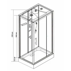 Cabine De Douche|Sanitaire Cabine de douche EVEREST 80x120cm