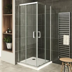 Cabine De Douche|Saniverre Cabine De Douche H190 85x85cm - Verre Transparent Portes Coulissantes Lana+ (sans Receveur) -