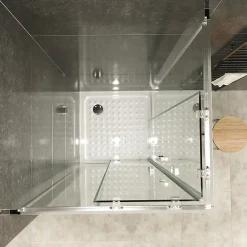 Cabine De Douche|Saniverre Cabine De Douche H180 70x100cm - Verre Transparent Portes Coulissantes Lana+ (sans Receveur) -