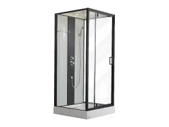 Vente-unique Cabine de douche hydromassante - 2 zones de jets de massage - L90 x P90 x H215 cm - pluie tropicale et douchette - PRIMEA