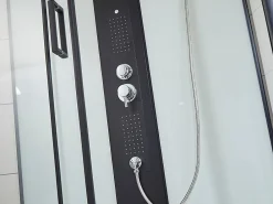 Vente-unique Cabine de douche hydromassante - 2 zones de jets de massage - L90 x P90 x H215 cm - pluie tropicale et douchette - PRIMEA