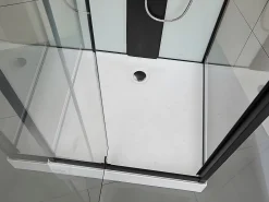 Vente-unique Cabine de douche hydromassante - 2 zones de jets de massage - L90 x P90 x H215 cm - pluie tropicale et douchette - PRIMEA
