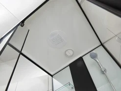 Vente-unique Cabine de douche hydromassante - 2 zones de jets de massage - L90 x P90 x H215 cm - pluie tropicale et douchette - PRIMEA