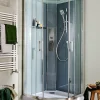 GoodHome Cabine de douche hydromassante quart de cercle 90 x 90 cm, profilés chromés, Beloya