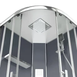 GoodHome Cabine de douche hydromassante quart de cercle 90 x 90 cm, profilés chromés, Beloya