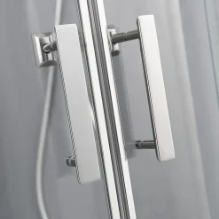 GoodHome Cabine de douche hydromassante quart de cercle 90 x 90 cm, profilés chromés, Beloya