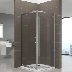 Cabine De Douche|Saniverre Cabine de douche IBEA H.190 cm porte pivotante verre transparent 80 x 80 cm -