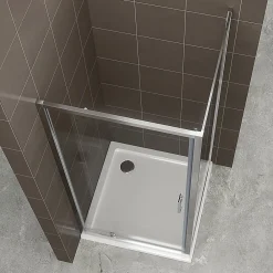 Cabine De Douche|Saniverre Cabine de douche IBEA H.190 cm porte pivotante verre transparent 80 x 80 cm -