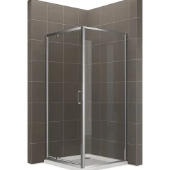 Cabine De Douche|Saniverre Cabine de douche IBEA H.190 cm porte pivotante verre transparent 80 x 80 cm -