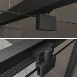 Cabine De Douche|Saniverre Cabine de douche IBEABLACK H.190 cm porte pivotante verre transparent 90 x 90 cm -