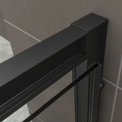 Cabine De Douche|Saniverre Cabine de douche IBEABLACK H.190 cm porte pivotante verre transparent 90 x 70 cm (porte 90) -
