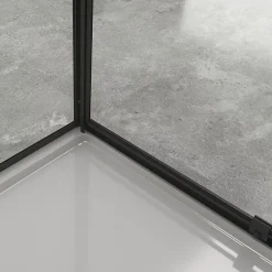 Cabine De Douche|Saniverre Cabine de douche IBEABLACK H.190 cm porte pivotante verre transparent 90 x 70 cm (porte 90) -