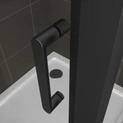 Saniverre Cabine de douche IBEABLACK H.190 cm porte pivotante verre transparent 70 x 80 cm (porte 70) -