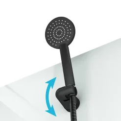 Cabine De Douche|Galedo Cabine de douche intégrale carrée noir, L.80 x l.80 x H.200 cm, portes coulissantes, Julie