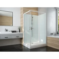 Cabine De Douche|Leda Cabine de douche Izi Glass2 - Carrée - Portes coulissantes - Verre transparent - 80 x 80 cm
