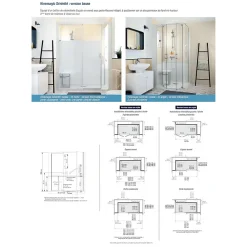 Kinedo Cabine de douche Kinemagic Sérénité 160x80 angle basse solo transparent thermostatique