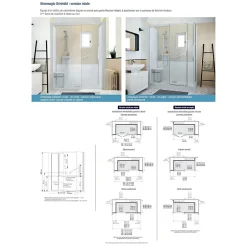 Kinedo Cabine de douche Kinemagic Sérénité 160x70 angle basse solo verre transparent avec mitigeur