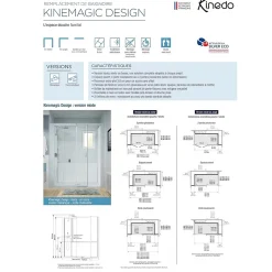 Cabine De Douche|Kinedo Cabine de douche Kinemagic Design 120x80 habillage toute hauteur 1 porte pivotante verre transparent avec mitigeur