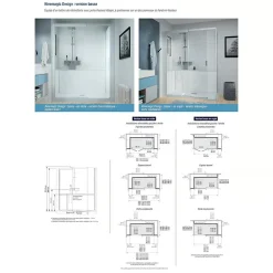 Cabine De Douche|Kinedo Cabine de douche Kinemagic Design 120x70 habillage toute hauteur 1 coulissant verre transparent avec mitigeur
