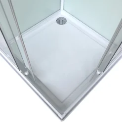 Cabine de douche l.80 x L.80 x H.200 cm – blanche, avec mitigeur et douchette, GoodHome Arkell