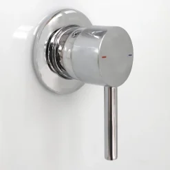 Cabine de douche l.80 x L.80 x H.200 cm – blanche, avec mitigeur et douchette, GoodHome Arkell