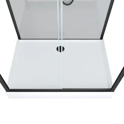 Cabine De Douche|Galedo Cabine de douche L.110 x l.80 x H.207,5 cm – hydromassante multijets, receveur bas, bouton push, Trendy Grey