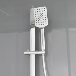 GoodHome Cabine de douche l.90 x L.110 x H.220 cm – hydromassante, fond gris profilés chromés, Beloya