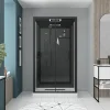Galedo Cabine de douche l.115 x L.90 x H.220 cm – hydromassante connectée, Bluetooth, noir & blanc, plafond lumineux, Aura