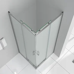 Saniverre Cabine de douche LANA portes coulissantes H.180 cm verre 6 mm opaque 80 x 80 cm -