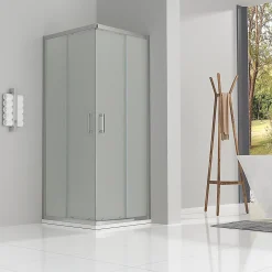Saniverre Cabine de douche LANA portes coulissantes H.180 cm verre 6 mm opaque 80 x 80 cm -