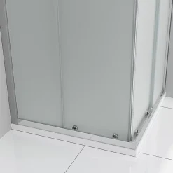 Cabine De Douche|Saniverre Cabine de douche LANA portes coulissantes H.180 cm verre 6 mm opaque 80 x 100 cm -