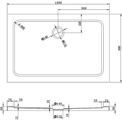 Receveur De Douche|Saniverre Cabine de douche LANABLACK H.185 cm portes coulissantes verre 6 mm transparent 80 x 100 cm + receveur -