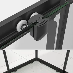 Cabine De Douche|Saniverre Cabine de douche LANABLACK H.190 cm portes coulissantes verre 6 mm transparent 90 x 100 cm -